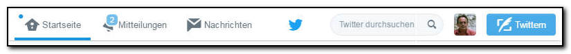Twitter - Menüleiste