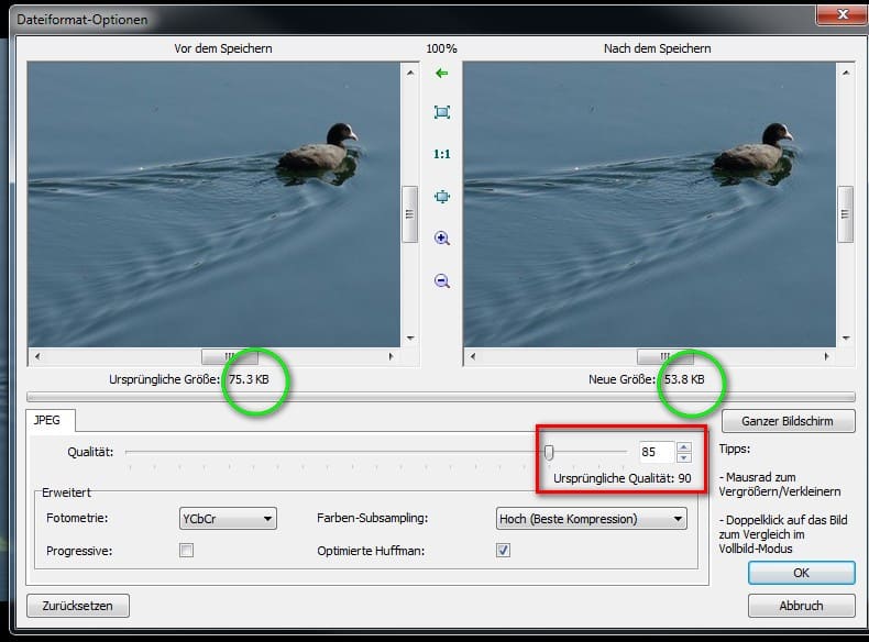 Bilder für Social Media optimal vorbereiten - Größe und Seitenverhältnis bearbeiten mit Gimp und Faststone