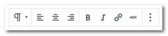 Jeder Blocktyp verfügt über eine spezifische Werkzeugleiste mit für diesen Block spezifischen Optionen