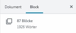 Wörter zählen im Gutenberg Editor - Methode 1: Alles markieren